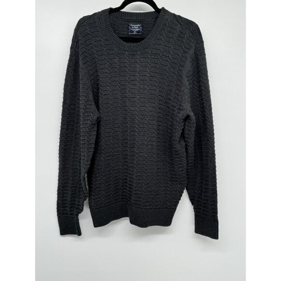 Abercrombie & Fitch Other - Abercrombie Fitch Mens Gray Textured Cable Knit Sweater Size Xl Grandpa Core